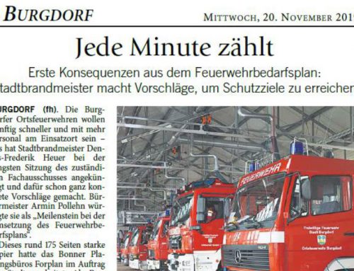 Umsetzung des Feuerwehrbedarfsplans der Forplan GmbH für Burgdorf